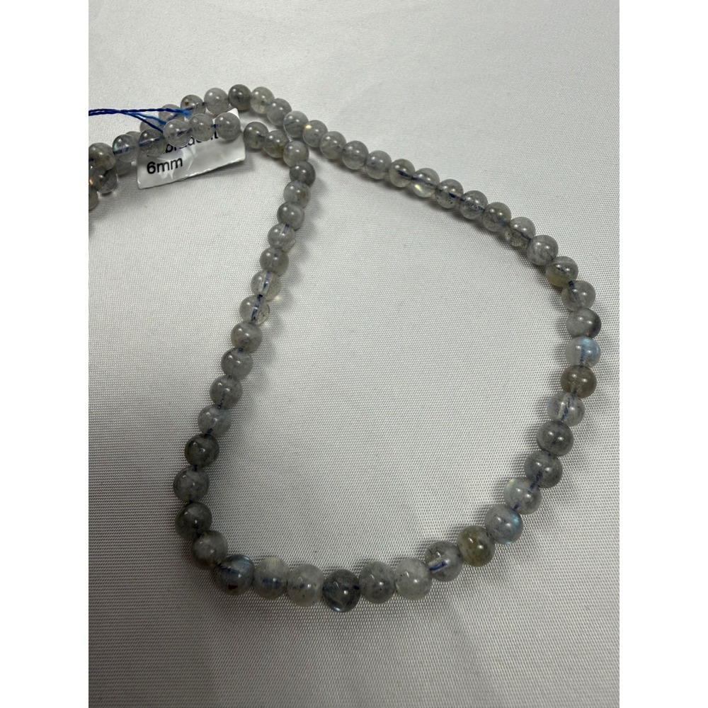 Natural Labradorite Gemstone Bead‎ Strand 6mm Flashy Gray Crystal Jewelry Making